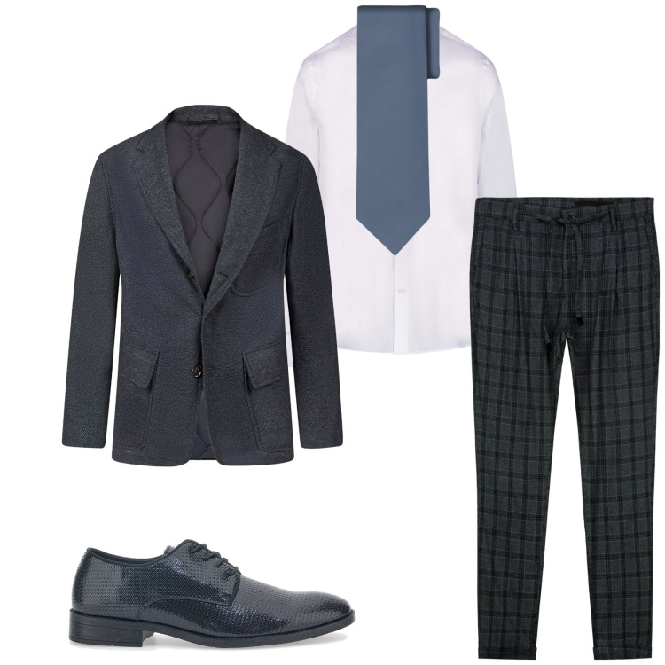 Outfit uomo - Total look #2256347. Stile Business/Elegante per Serata speciale. Abbinamento con giacche, pantaloni, camicie, scarpe stringate, cravatte.