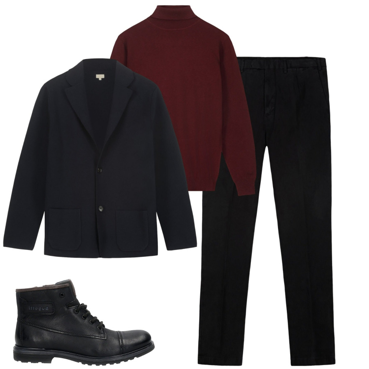 Outfit uomo - Ottobre. Stile Urban per Tutti i giorni. Abbinamento con anfibi, maglieria, pantaloni, giacche.