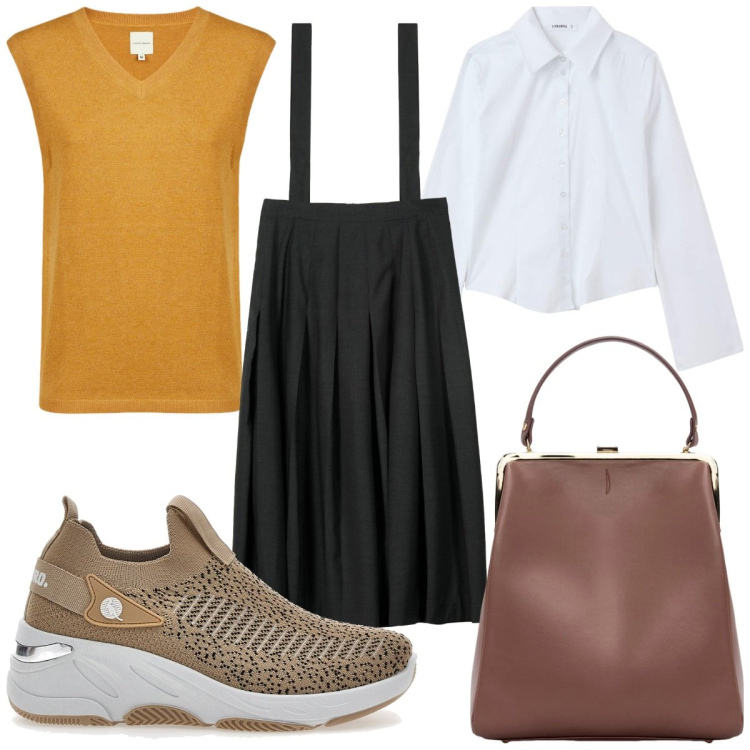 Outfit donna - Bantoa - Fall Mid Season Sale trendy. Stile Trendy per Tutti i giorni. Abbinamento con camicie, sneakers, gonne lunghe, borse a spalla, maglieria.