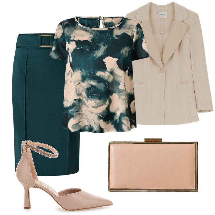 Outfit donna - Cerimonia. Stile Bon Ton per Cerimonia. Abbinamento con blazer, gonne, bluse, pochette, décolleté.