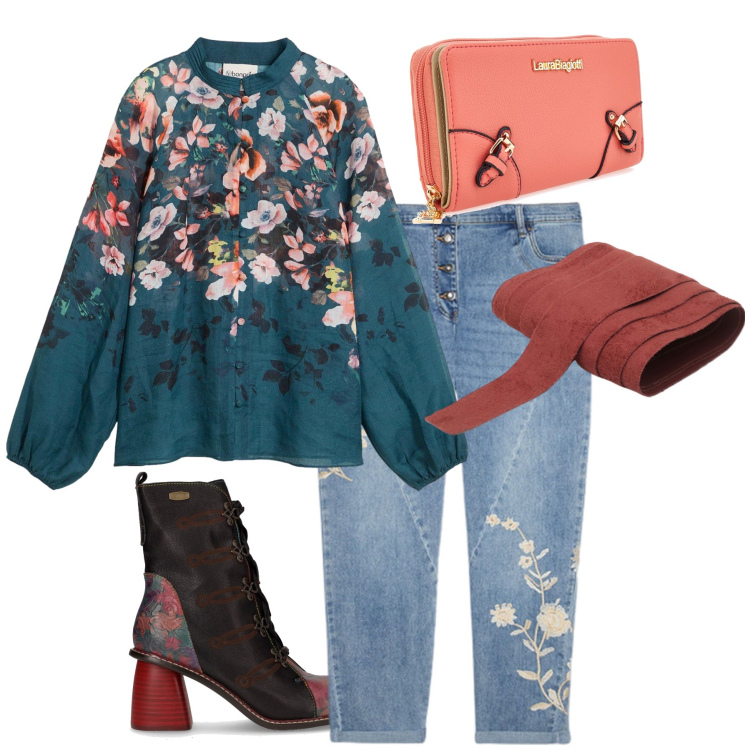 Outfit donna - Total look #2256546. Stile Preppy per Tutti i giorni. Abbinamento con tuniche, cinture, portafogli, jeans, stivaletti.