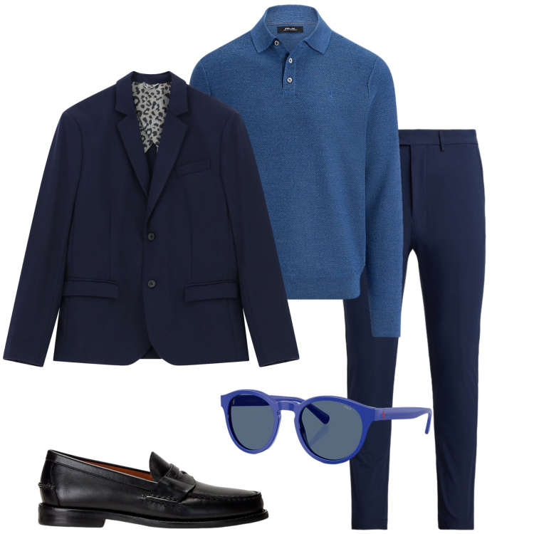 Outfit uomo - Eleganza in maglia. Stile Business/Elegante per Serata speciale. Abbinamento con giacche, scarpe stringate, maglieria, pantaloni, occhiali da sole.