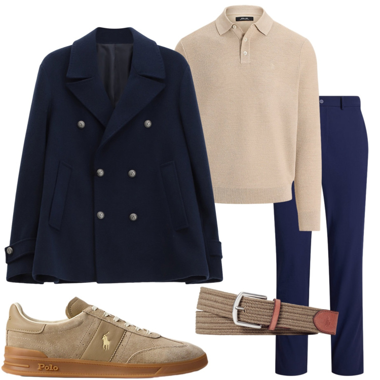 Outfit uomo - Serata in città. Stile Urban per Serata speciale. Abbinamento con cappotti, cinture, sneakers, pantaloni, maglieria.