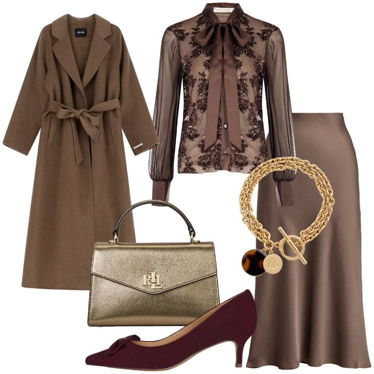 Outfit donna - Bantoa - Fall Mid Season Sale. Stile Chic per Serata fuori. Abbinamento con camicie, cappotti, gonne, décolleté, braccialetti con ciondoli, borse a mano.