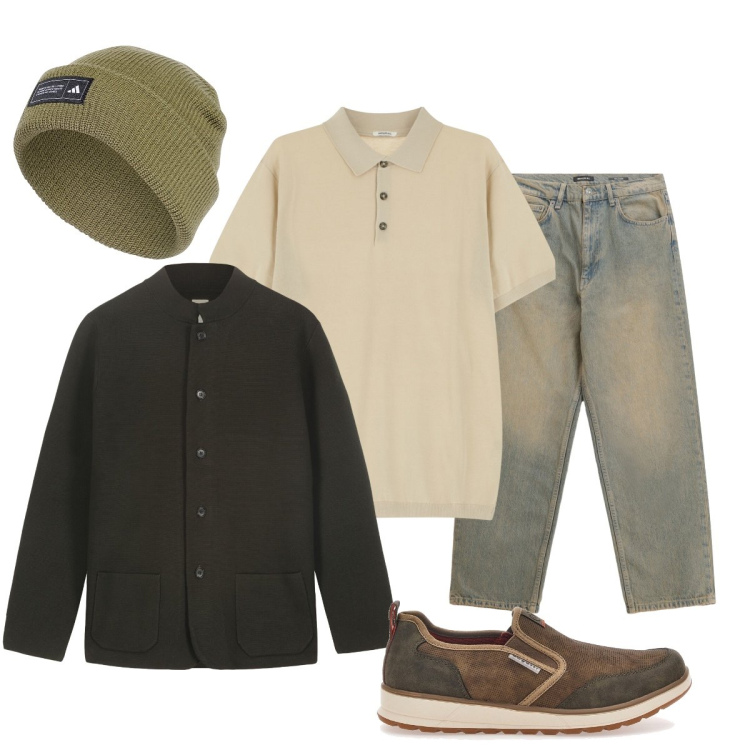 Outfit uomo - Total look #2256714. Stile Urban per Serata speciale. Abbinamento con polo, jeans, giacche, berretti, sneakers.