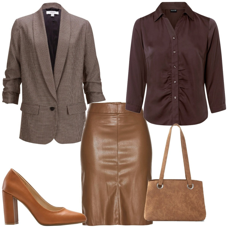 Outfit femme - Bon Ton #5760. Style Bon Ton pour Bureau. Assortir avec jupes, blazers, chemisiers, sacs à main, chaussures à talon.