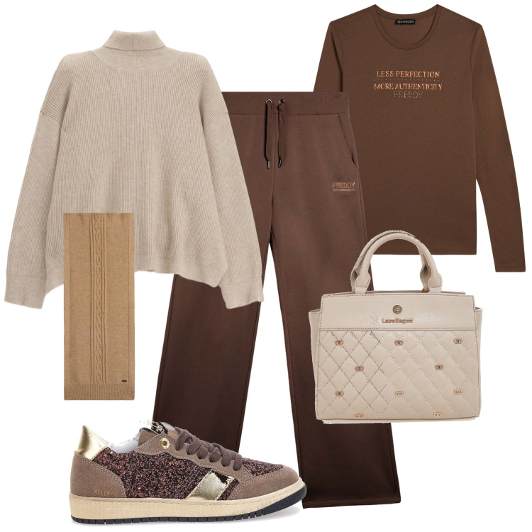 Outfit donna - Sportiva col freddo - @Star67. Stile Urban per Tutti i giorni. Abbinamento con pantaloni, t-shirt, sciarpe, maglieria, sneakers, borse a mano.