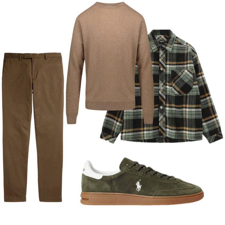 Outfit uomo - Total look #2257084. Stile Casual per Tutti i giorni. Abbinamento con camicie, sneakers, pantaloni, maglieria.