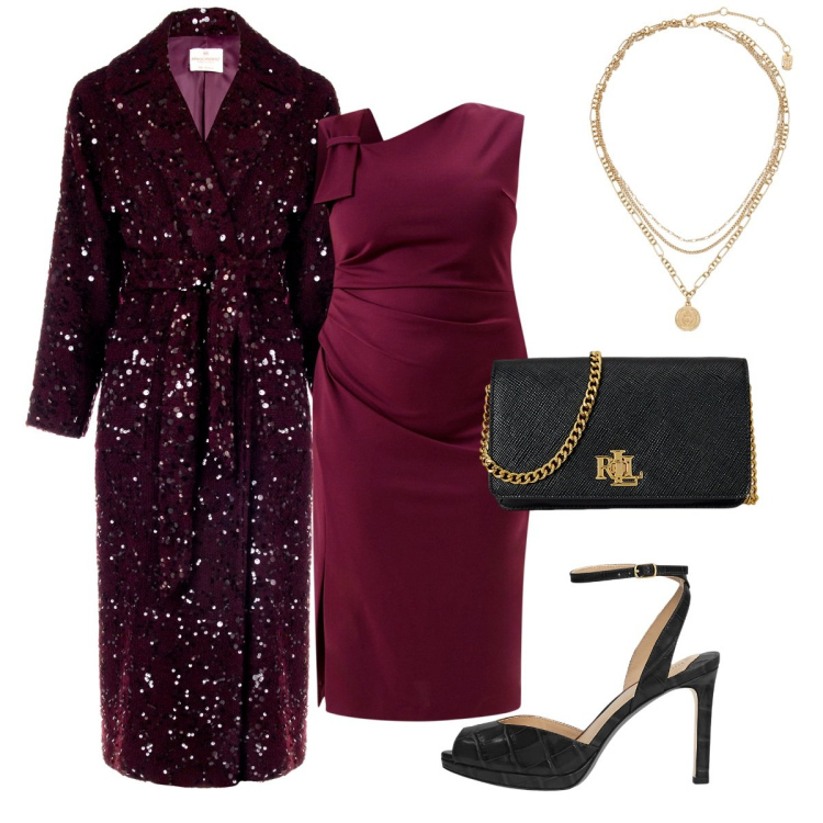 Outfit donna - Cerimonia con grande stile. Stile Bon Ton per Cerimonia. Abbinamento con cappotti, vestiti a tubino, sandali in pelle, ciondoli, borse a tracolla.
