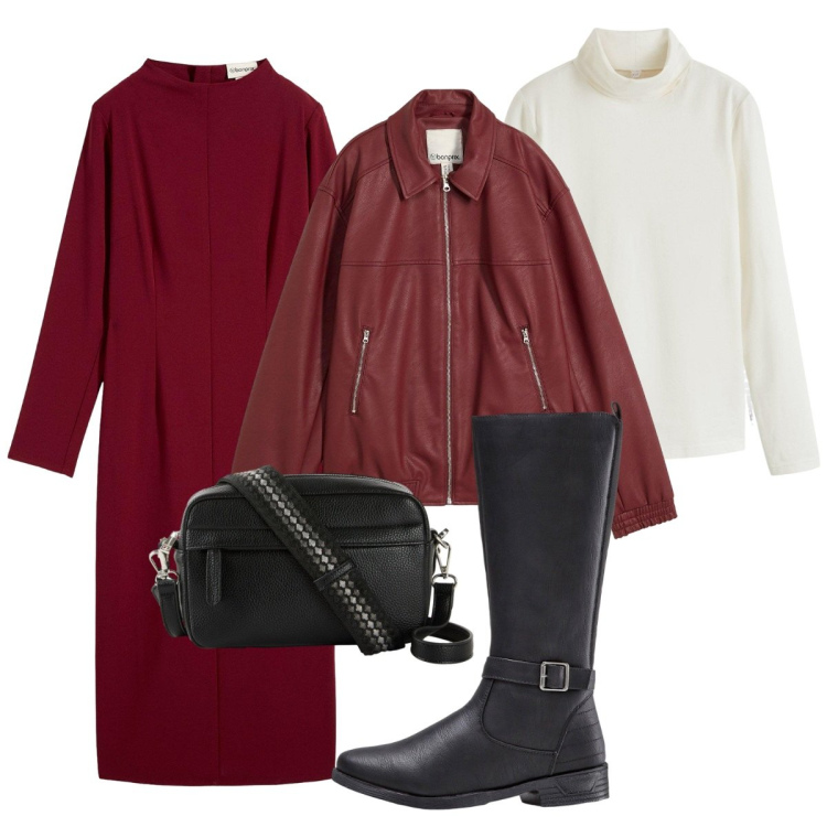 Outfit donna - Il dolcevita ottimo alleato. Stile Rock per Cerimonia. Abbinamento con blazer, vestiti midi/longuette, stivali, maglieria, borse a tracolla.