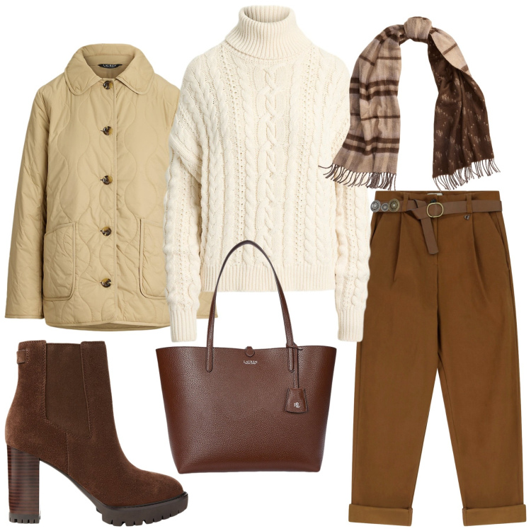 Outfit donna - Maglioni avvolgenti. Stile Urban per Tutti i giorni. Abbinamento con pantaloni, borse tote, giacche, stivaletti chelsea, sciarpe, maglieria.