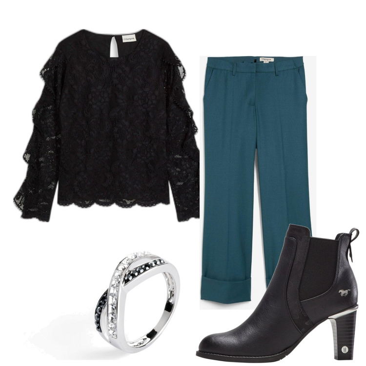 Outfit femme - Casual #10988. Style Casual pour Tous les jours. Assortir avec tuniques, pantalon , bagues, bottines.