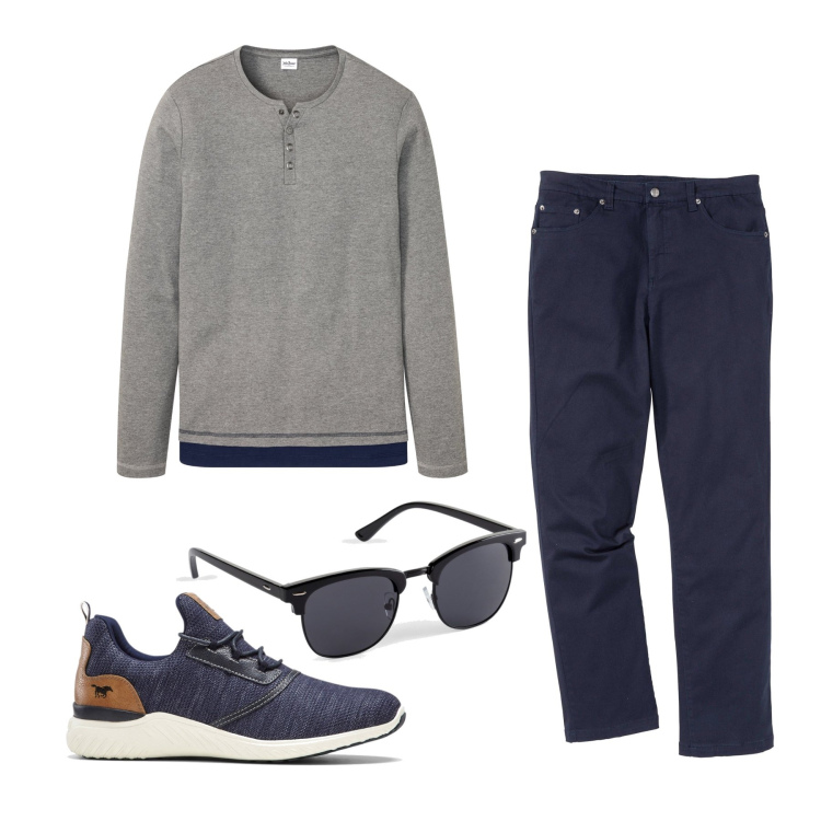 Outfit homme - Octobre. Style Casual pour Tous les jours. Assortir avec pantalon , lunettes de soleil, sneakers, t-shirts.