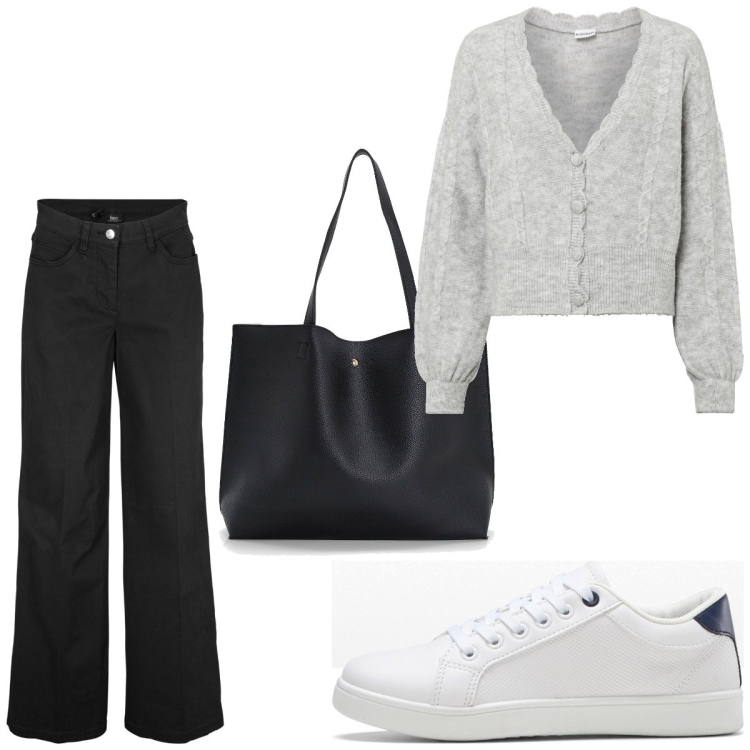 Outfit femme - Urban #5823. Style Urban pour Tous les jours. Assortir avec pantalon , gilets sans manche, sneakers, sacs tote.