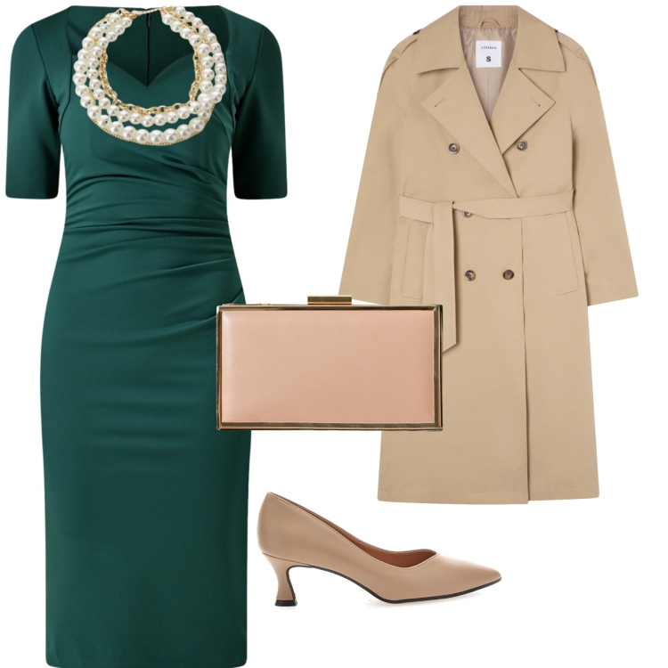 Outfit donna - Ottanio cerimonia. per Cerimonia. Abbinamento con trench, vestiti a tubino, pochette, collane, décolleté.