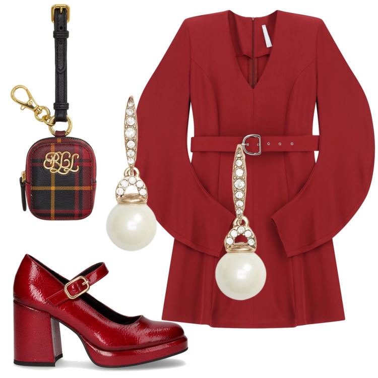 Outfit donna - Total look #2257492. Stile Chic per Serata fuori. Abbinamento con vestiti corti, orecchini, pochette, décolleté.