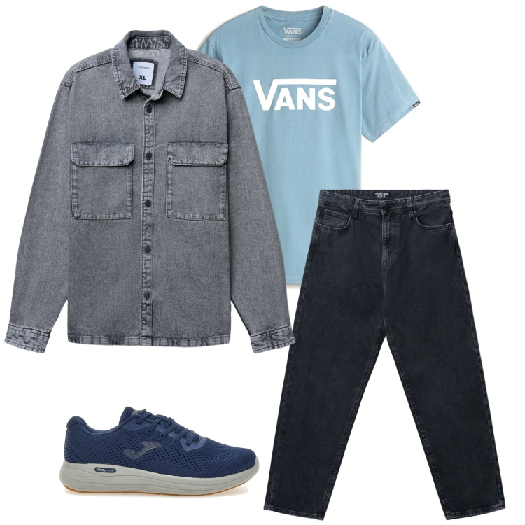 Outfit uomo - Total look #2257494. Stile Casual per Tutti i giorni. Abbinamento con cappotti, jeans, t-shirt, sneakers.
