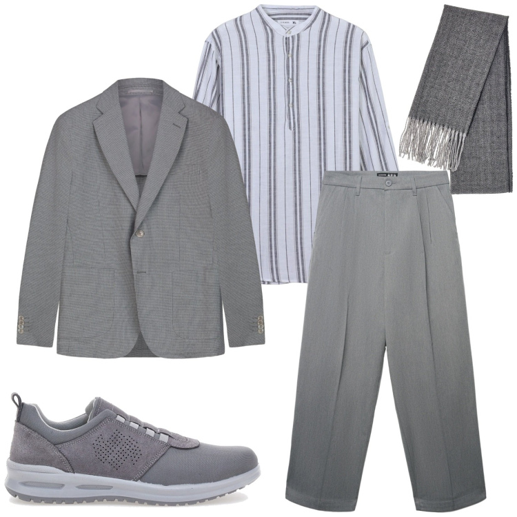 Outfit uomo - Total look #2257499. Stile Business/Elegante per Serata speciale. Abbinamento con camicie, pantaloni, scarpe stringate, sciarpe, giacche.