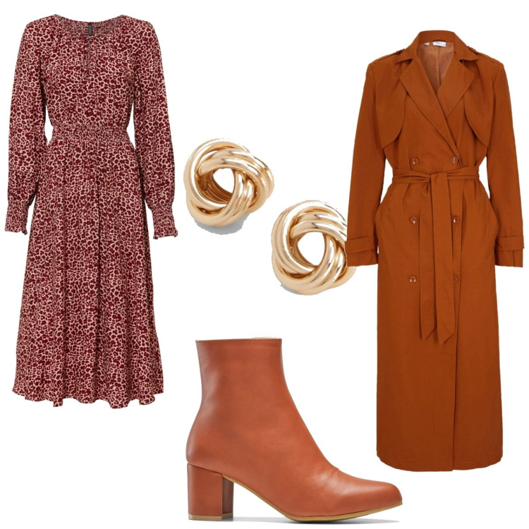 Outfit femme - Ethnique #1341. Style Ethnique pour Tous les jours. Assortir avec robes longues, bottines, imperméable, boucles d'oreilles.