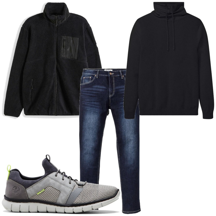 Outfit homme - Casual #15996. Style Casual pour Tous les jours. Assortir avec sneakers, pulls, vestes, jean slim.