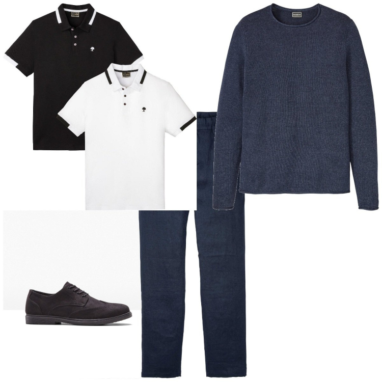 Outfit homme - Casual #15997. Style Casual pour Tous les jours. Assortir avec chaussures à lacets, pulls, pantalon , polos.