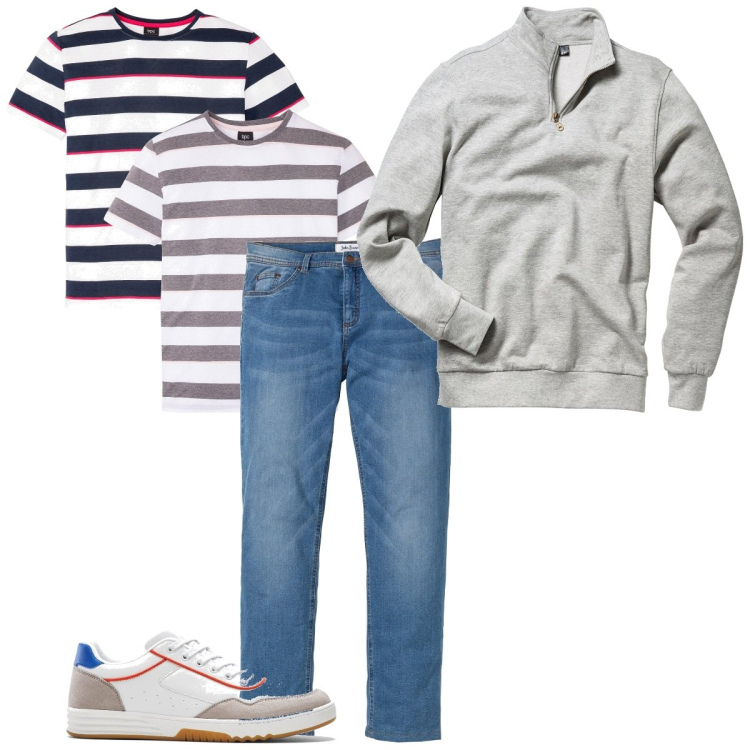 Outfit homme - Urban #4737. Style Urban pour Tous les jours. Assortir avec sweat-shirts, t-shirts, jean coupe droite, sneakers.