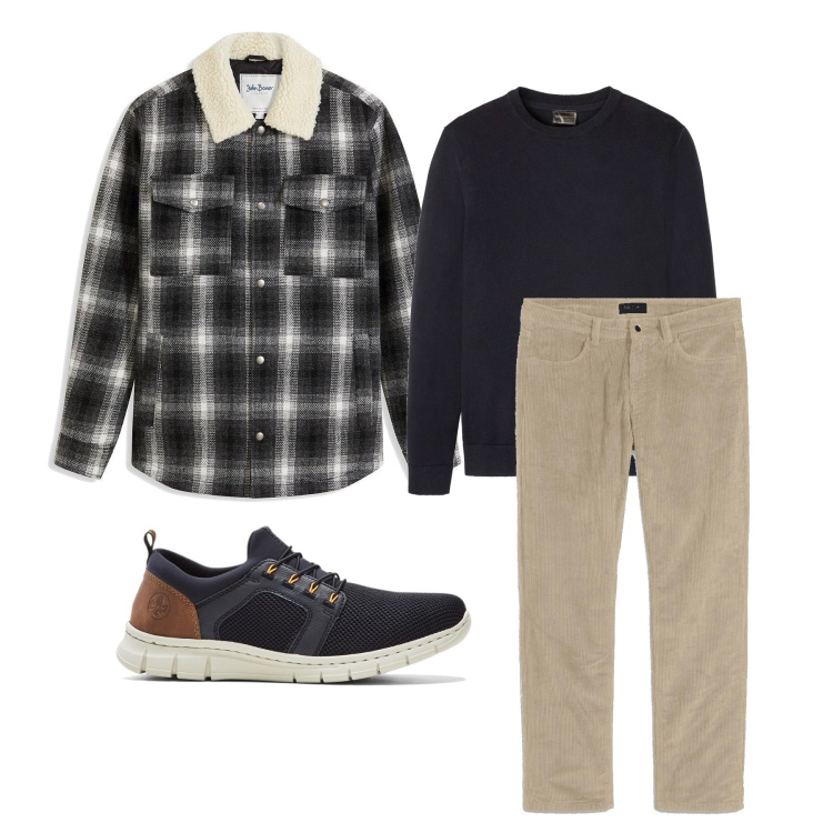 Outfit homme - Octobre. Style Casual pour Tous les jours. Assortir avec pantalon , pulls, vestes, sneakers.