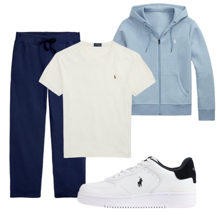 Outfit uomo - Pomeriggio con gli amici. Stile Urban per Tutti i giorni. Abbinamento con pantaloni, felpe, t-shirt, sneakers.
