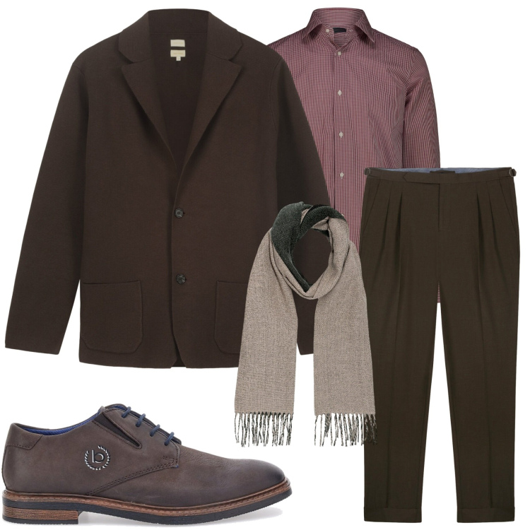 Outfit uomo - Inizia ottobre. Stile Urban per Ufficio. Abbinamento con scarpe stringate, pantaloni, giacche, camicie, sciarpe.