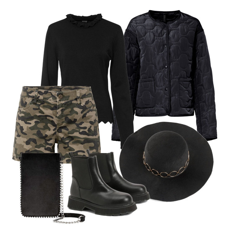 Outfit femme - Octobre. Style Tendance pour Tous les jours. Assortir avec pantalon , vestes, chapeaux, pulls, pochette, boots.