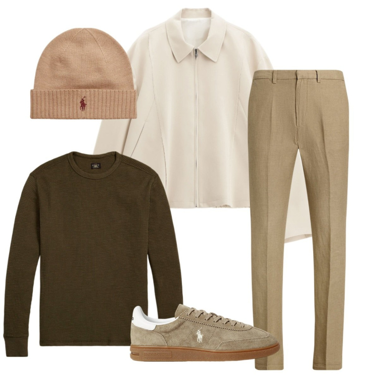 Outfit uomo - Total look #2257783. Stile Urban per Tutti i giorni. Abbinamento con cappotti, pantaloni, maglieria, berretti, sneakers.