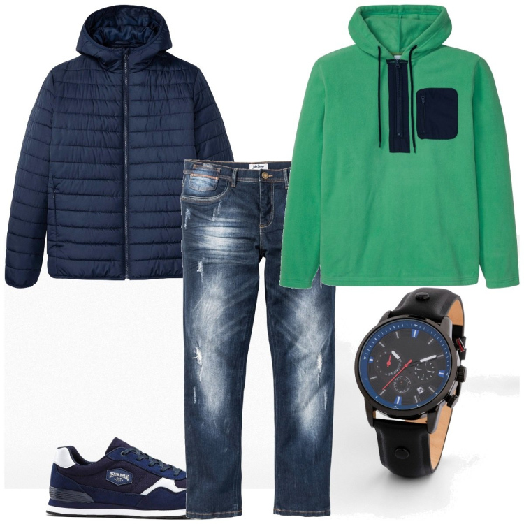 Outfit homme - Urban #4762. Style Urban pour Tous les jours. Assortir avec sweats à capuche, sneakers, jean slim, bracelets, vestes.