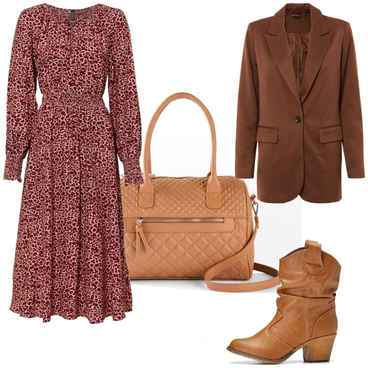 Outfit femme - Couleurs Automne. Style Boho pour Tous les jours. Assortir avec robes longues, bottines texanes, sacs à main, blazers.