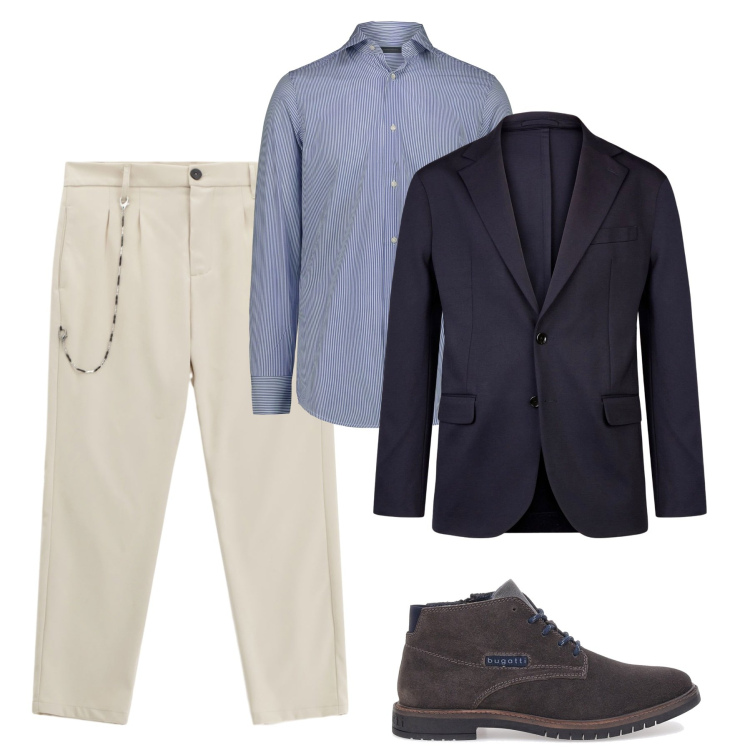 Outfit uomo - Ottobre. Stile Urban per Tutti i giorni. Abbinamento con pantaloni, scarpe stringate, camicie, giacche.