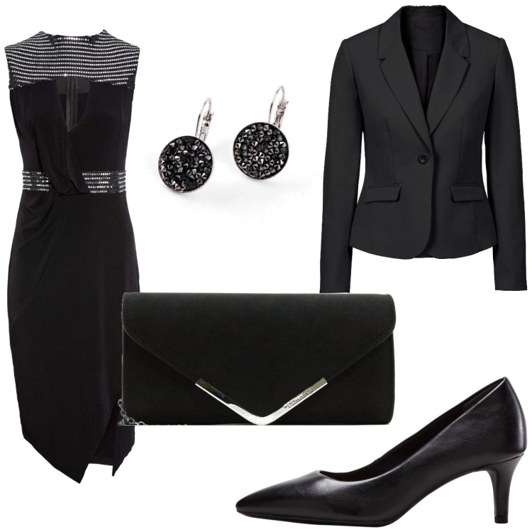 Outfit femme - Enterré élégant d automne. Style Casual chic pour Cérémonie. Assortir avec robes, blazers, chaussures à talon, boucles d'oreilles, pochette.