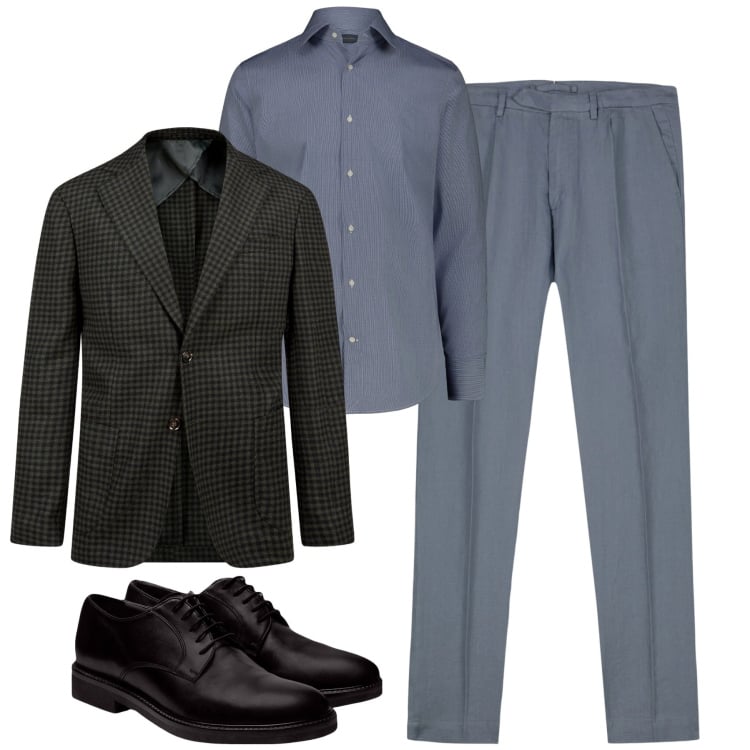 Outfit uomo - Doppelganger. Stile Business/Elegante per Tutti i giorni. Abbinamento con scarpe stringate, giacche, pantaloni, camicie.