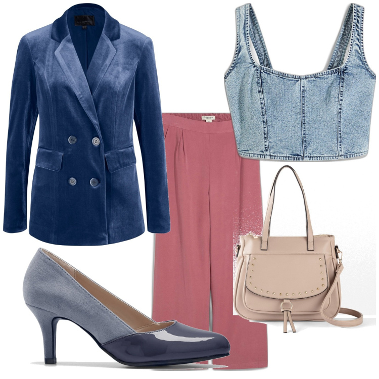 Outfit femme - Casual #11035. Style Casual pour Tous les jours. Assortir avec chaussures à talon, blazers, sacs à main, hauts, pantalon .