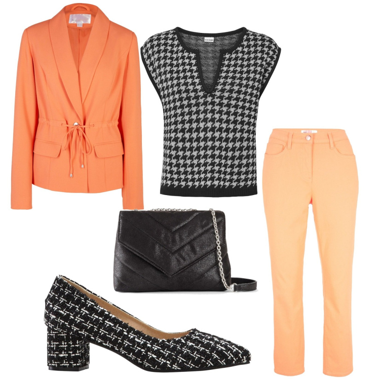 Outfit femme - Bon Ton #5792. Style Bon Ton pour Tous les jours. Assortir avec pulls, sacs à main, blazers, pantalon , chaussures à talon.