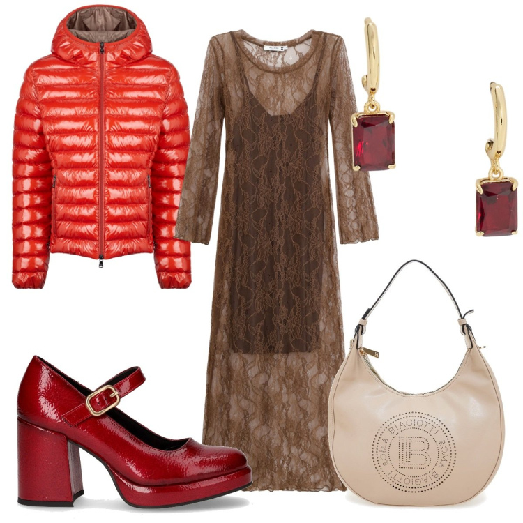 Outfit donna - Un autunno glamour. Stile Glamour per Tutti i giorni. Abbinamento con vestiti lunghi, blazer, orecchini, décolleté, borse a spalla.