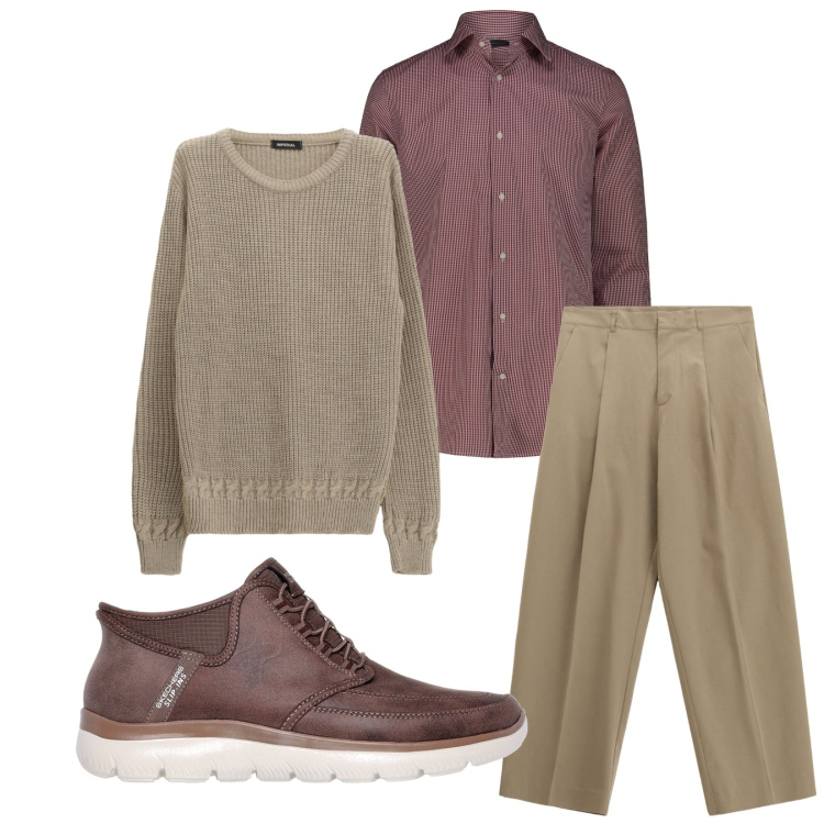 Outfit uomo - Total look #2257886. Stile Casual per Ufficio. Abbinamento con maglieria, pantaloni, camicie, sneakers.