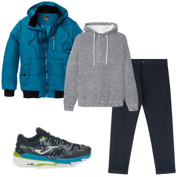 Outfit uomo - Total look #2257917. Stile Casual per Tutti i giorni. Abbinamento con maglieria, bomber, pantaloni chino, sneakers.