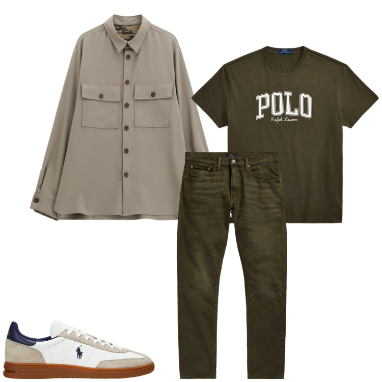 Outfit uomo - Total look #2257930. Stile Casual per Tutti i giorni. Abbinamento con camicie, jeans, sneakers, t-shirt.