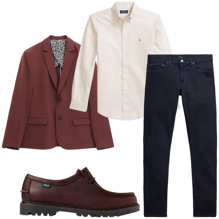 Outfit uomo - Total look #2257934. Stile Business/Elegante per Ufficio. Abbinamento con giacche, scarpe stringate, jeans, camicie.