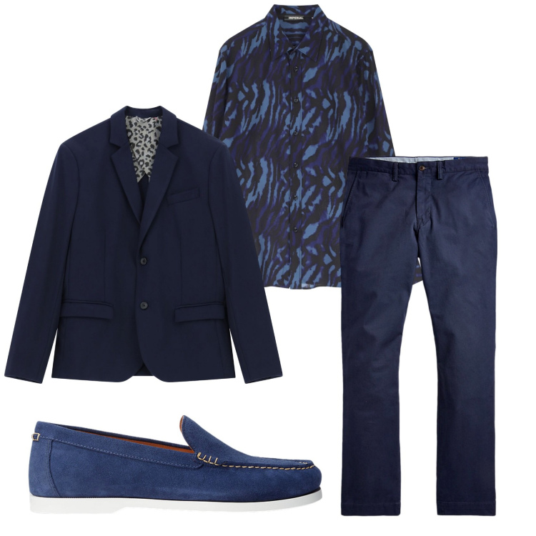 Outfit uomo - Total look #2257936. Stile Business/Elegante per Serata speciale. Abbinamento con giacche, camicie, pantaloni, scarpe stringate.