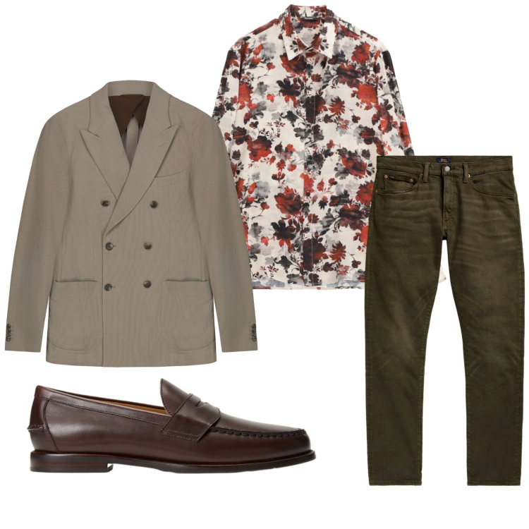 Outfit uomo - Total look #2257960. Stile Trendy per Serata speciale. Abbinamento con camicie, jeans, scarpe stringate, giacche.