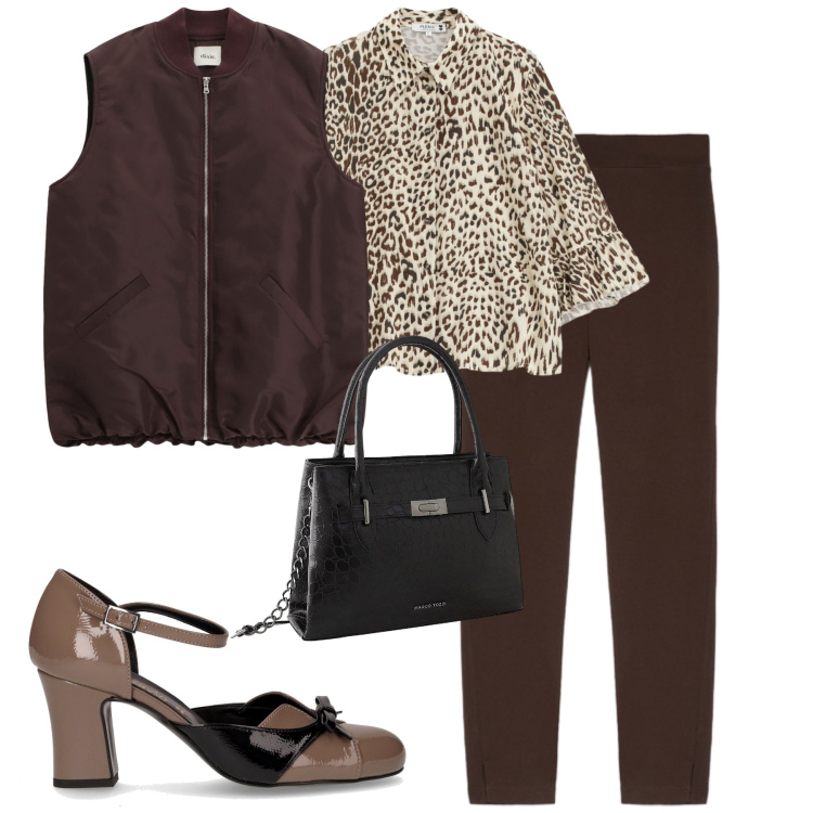 Outfit donna - Ottobre. Stile Urban per Tutti i giorni. Abbinamento con borse a mano, camicie, piumini, leggings, décolleté.