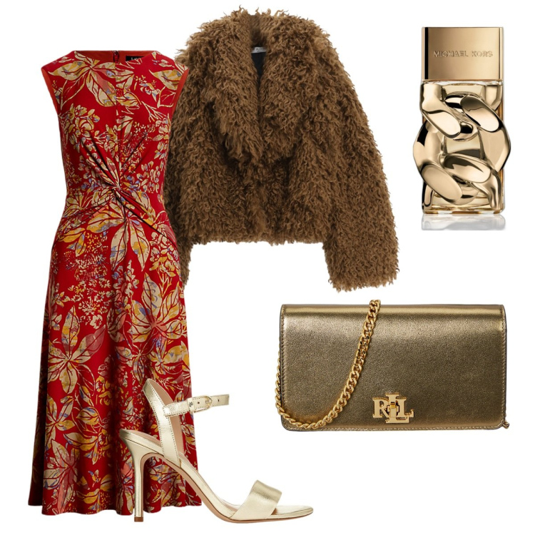 Outfit donna - Battesimo. Stile Bon Ton per Cerimonia. Abbinamento con profumi, blazer, vestiti, sandali in pelle, borse a mano.