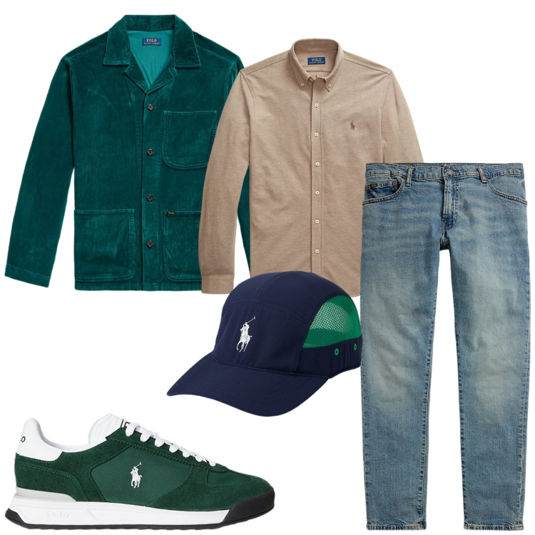 Outfit uomo - Total look #2258386. Stile Casual per Tutti i giorni. Abbinamento con camicie, jeans, sneakers, giacche, cappelli.