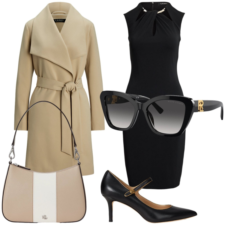 Outfit donna - La Mary Jane per la lady. Stile Chic per Serata fuori. Abbinamento con décolleté, vestiti, occhiali da sole, borse a spalla, cappotti.