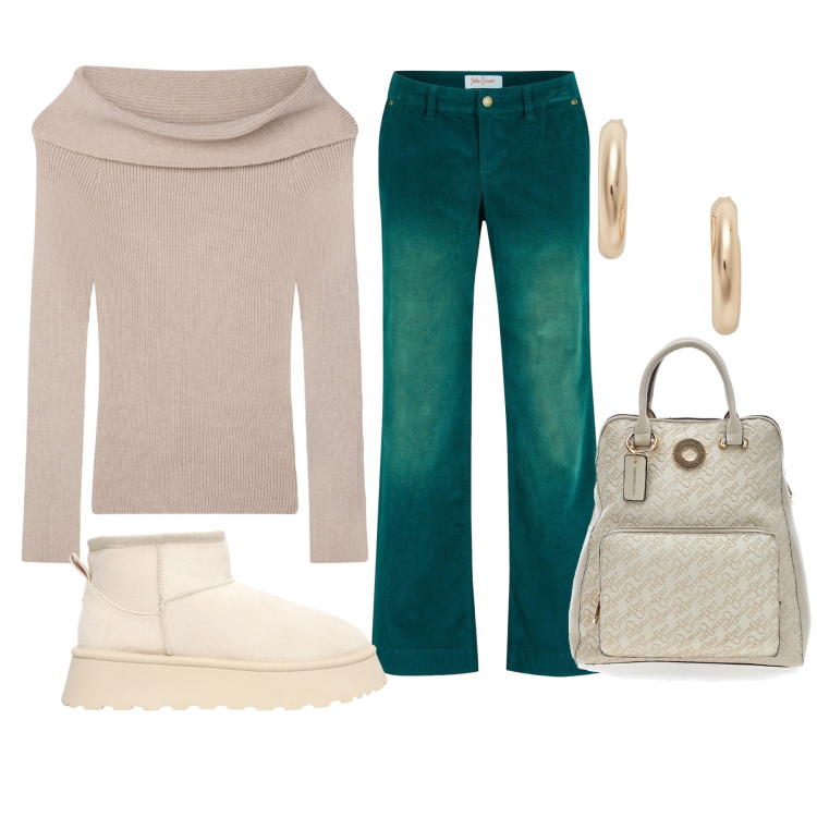 Outfit donna - Jeans Ottanio. Stile Casual per Tutti i giorni. Abbinamento con pantaloni, maglieria, stivaletti, orecchini, zaini.